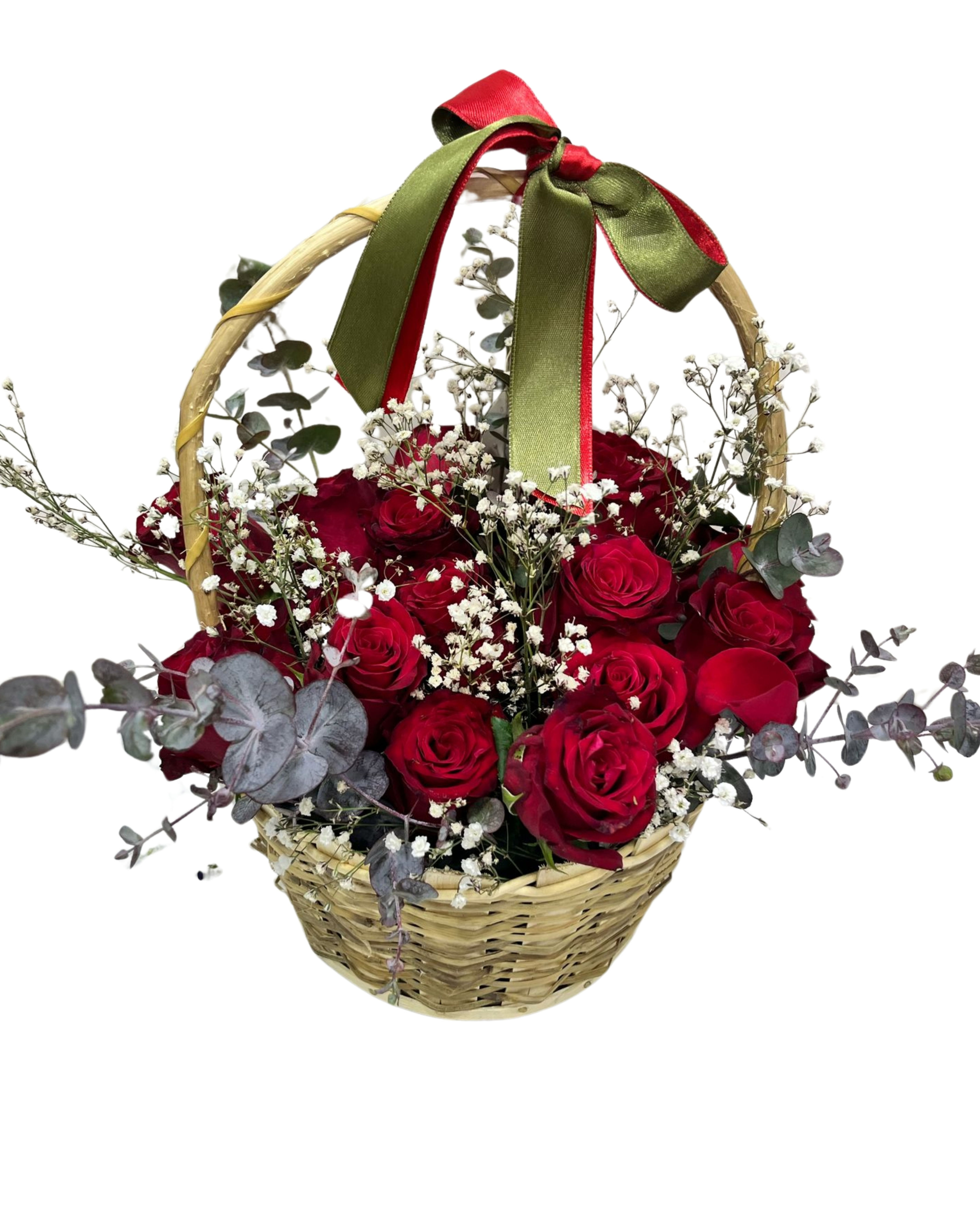 Sepette 15'li Kırmızı Gül Aranjmanı