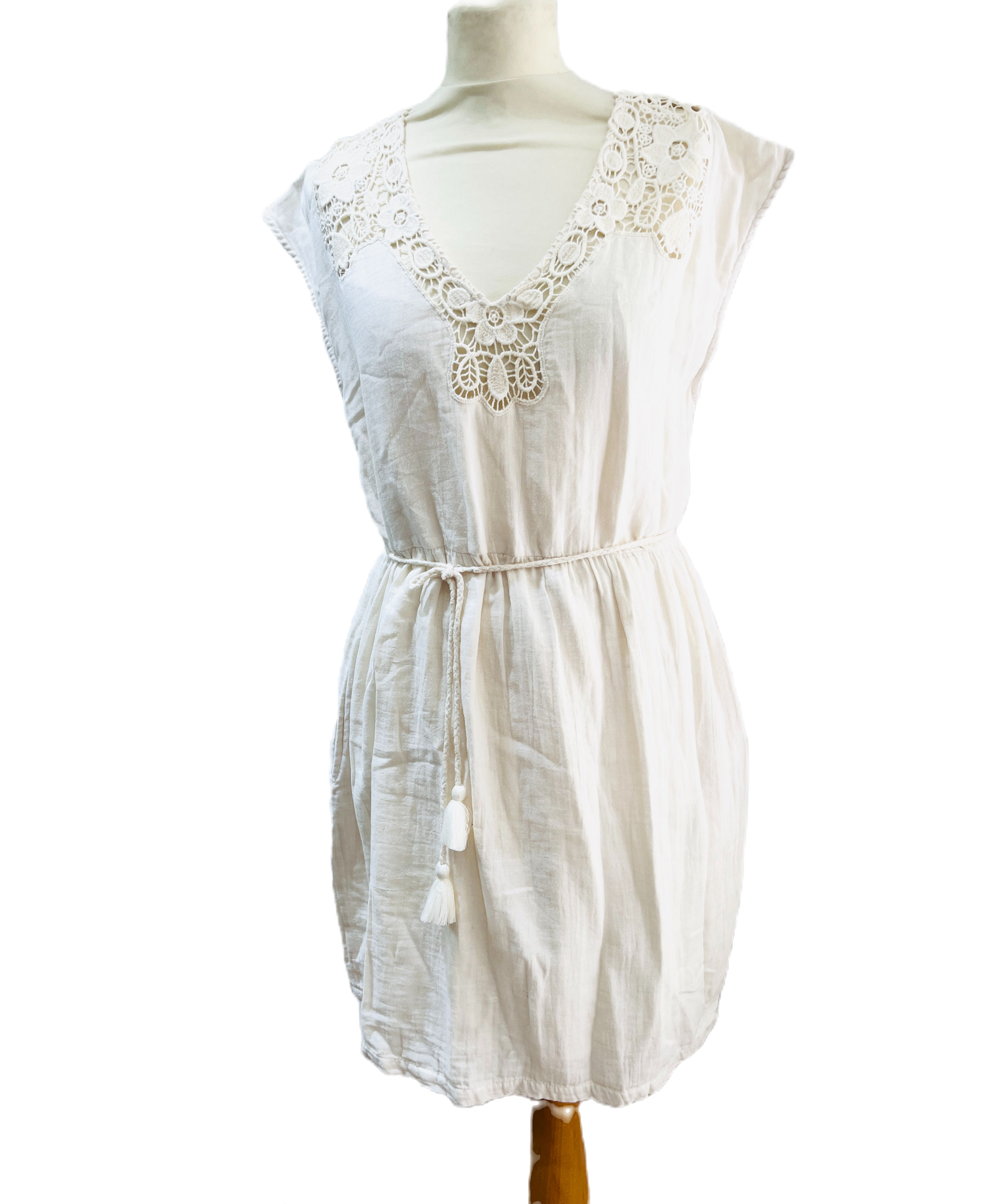 San Sebastian Crochet Trim Dress