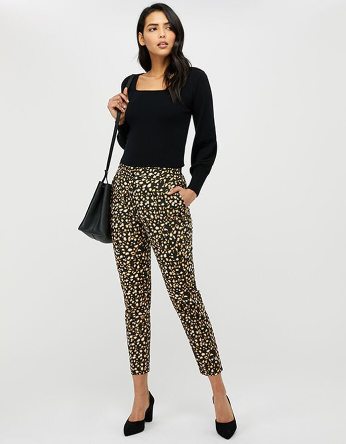 Camillia Animal Print Slim Trousers