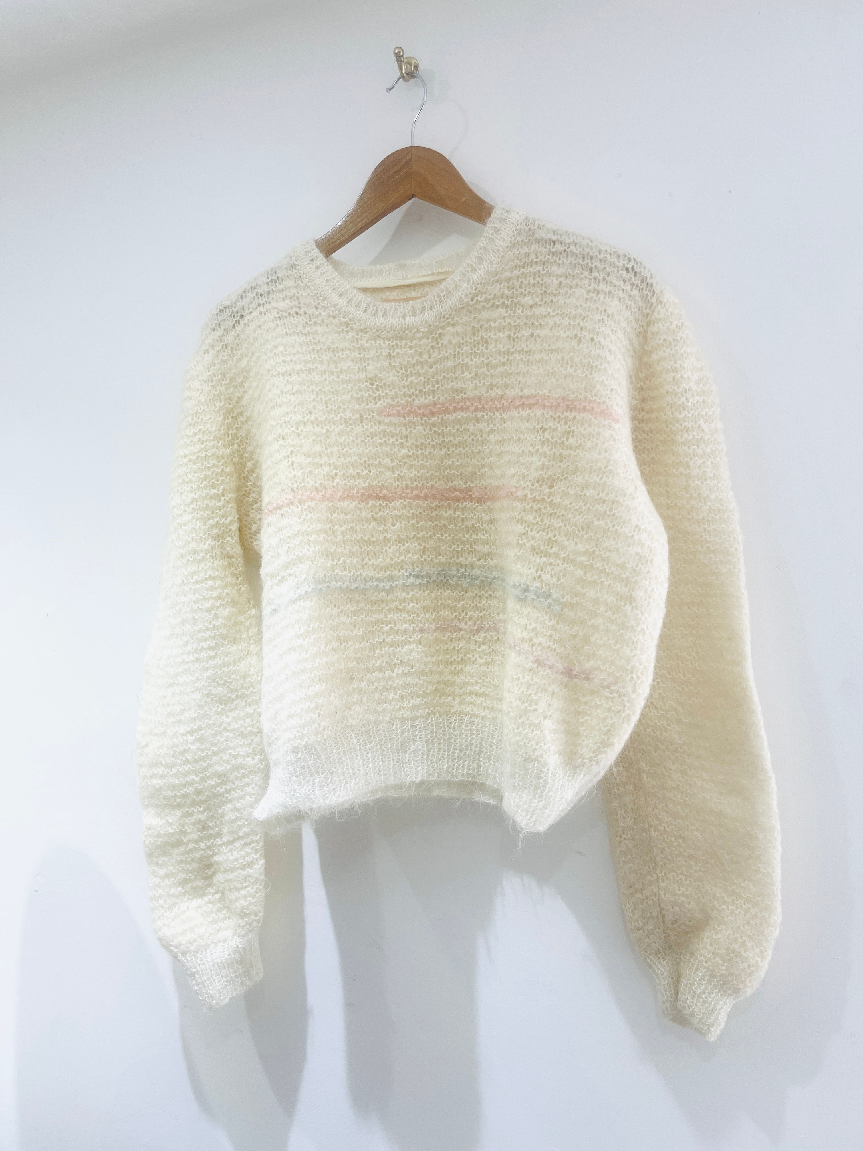 Italian 80s pastel flash mohair knit