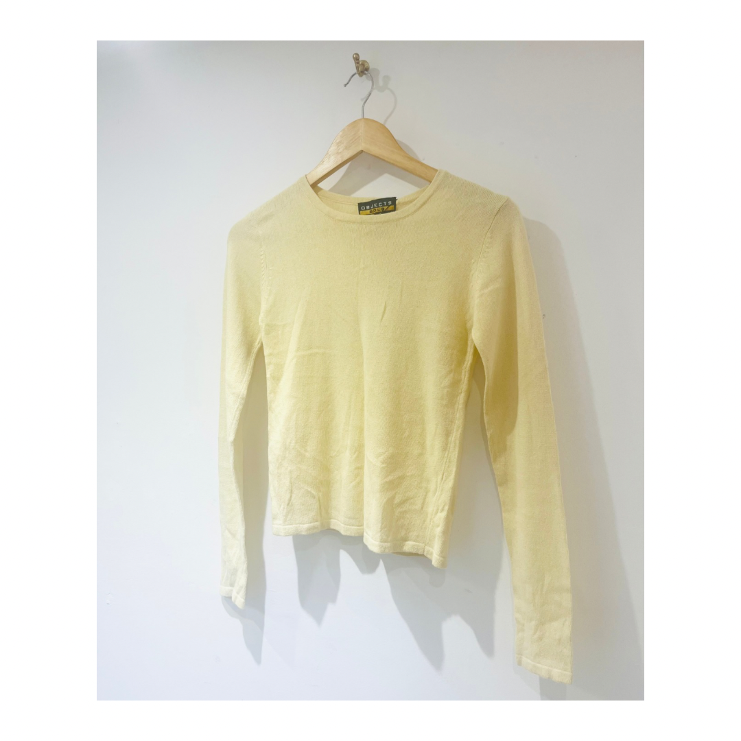 Silk and Cashmere Blend Jumper in Butter Yellow