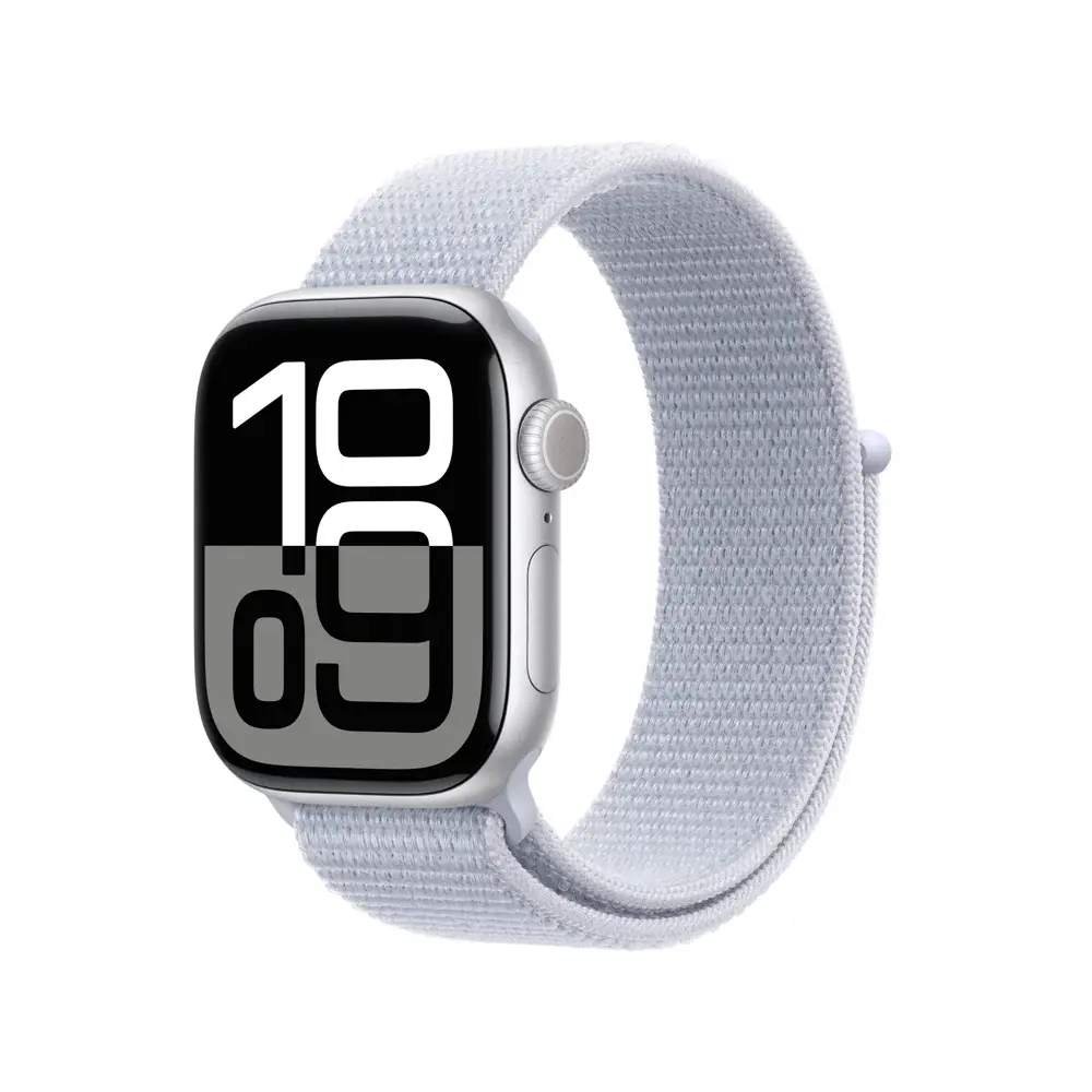 Apple Watch Series 10 GPS 42mm | Silver Aluminium Case Blue Cloud Sport Loop