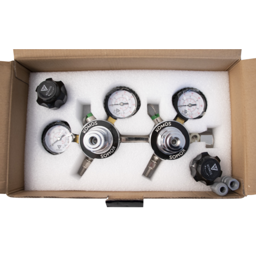 Thumbnail: KOMOS Premium Dual Body CO2 Regulator - Three gauge