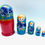 Thumbnail: LARGE BLUE Floral Nesting Dolls Set, 7 pcs/9" on white background, Russian dolls.