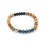 Thumbnail: Beaded bracelet with black, brown, blue and beige gemstones on white background.