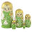 Thumbnail: Five LIGHT GREEN Floral Nesting Dolls Set, 5 Pcs/6", traditional hand-painted Russian dolls.