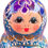 Thumbnail: Close-up of LARGE BLUE Floral Nesting Dolls Set, 7 pcs/9" with blue details and floral design.