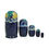 Thumbnail: Navy BLACK CAT Nesting Dolls Set, 5 Pcs/4.4" HALLOWEEN KIDS, wave design wooden dolls