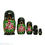 Thumbnail: Set of five black Matryoshka dolls with floral design, isolated on white.