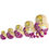 Thumbnail: Purple and white nesting dolls, LIGHT GREEN Floral Nesting Dolls Set, 5 Pcs/6", isolated on white.