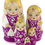 Thumbnail: SMALL BLUE RED PURPLE Floral Nesting Dolls Set, 5 Pcs/4.4" Matryoshka dolls on white background