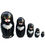 Thumbnail: BLACK CAT Nesting Dolls Set, 5 Pcs/4.4" HALLOWEEN KIDS nesting dolls on white background.