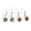 Thumbnail: Four pairs of silver sun earrings with colorful gemstone centers.
