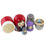 Thumbnail: Nesting dolls set with red hat, faces and BLUE CAT with FISH Nesting Dolls Set, 3 Pcs/5.6"