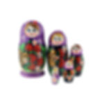 Thumbnail: Matryoshka dolls set, purple, red flowers, traditional Russian wooden toys