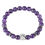 Thumbnail: Purple beaded bracelet with dog paw charm, on white background