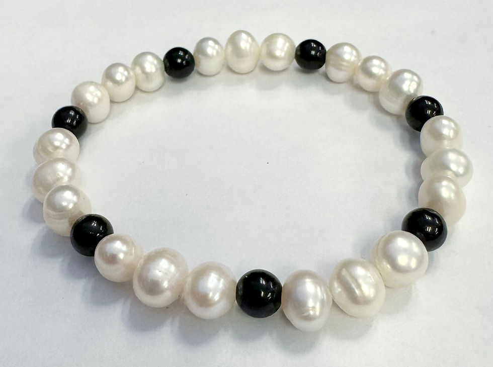 Thumbnail: Black & White Stretch Bracelet