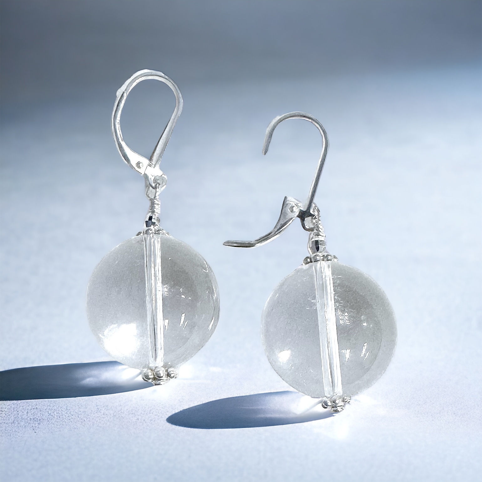 Quartz Sphere Earrings (18mm)