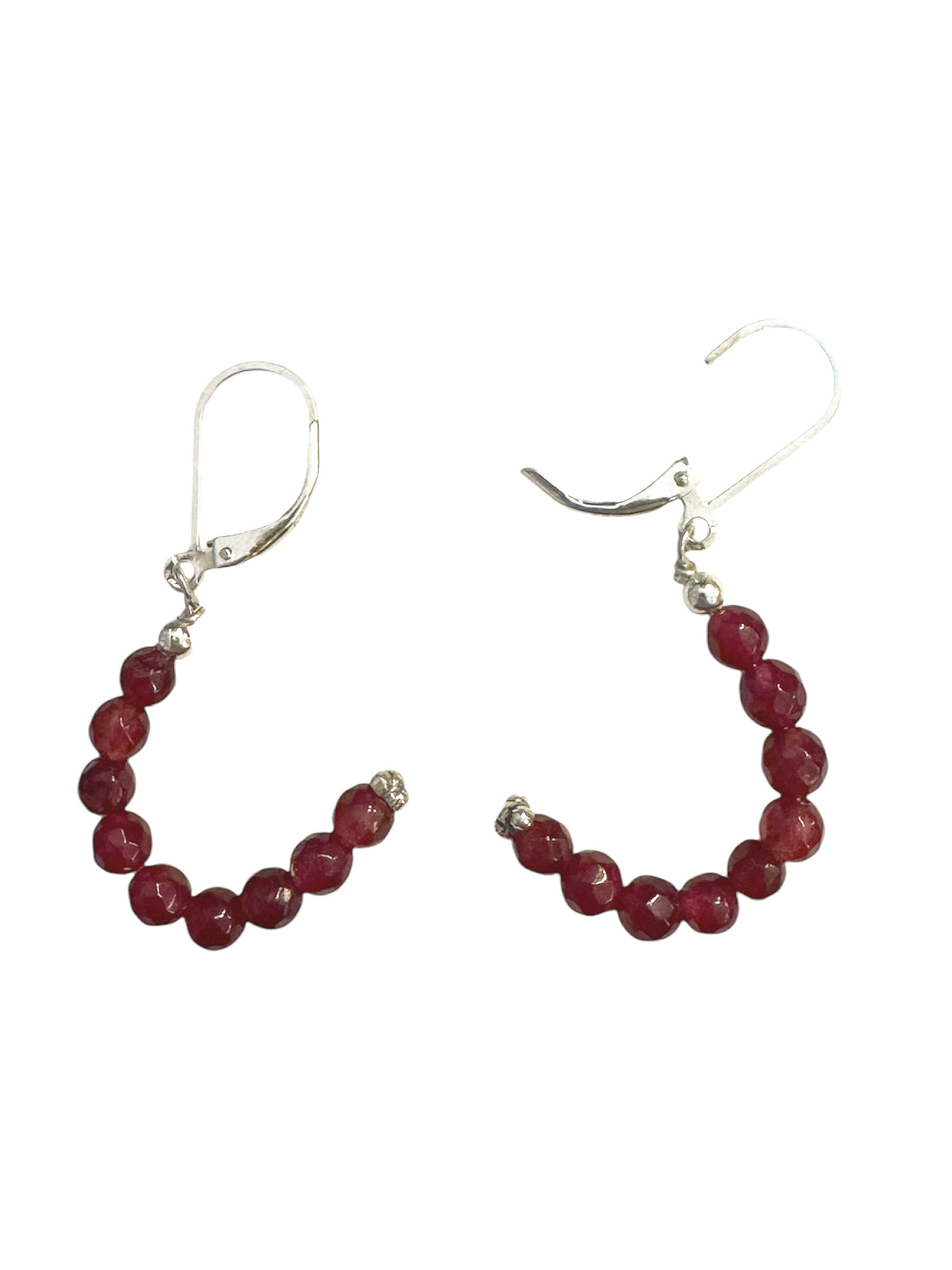 Pomegranate Seed Quartz Half-Hoop Earrings