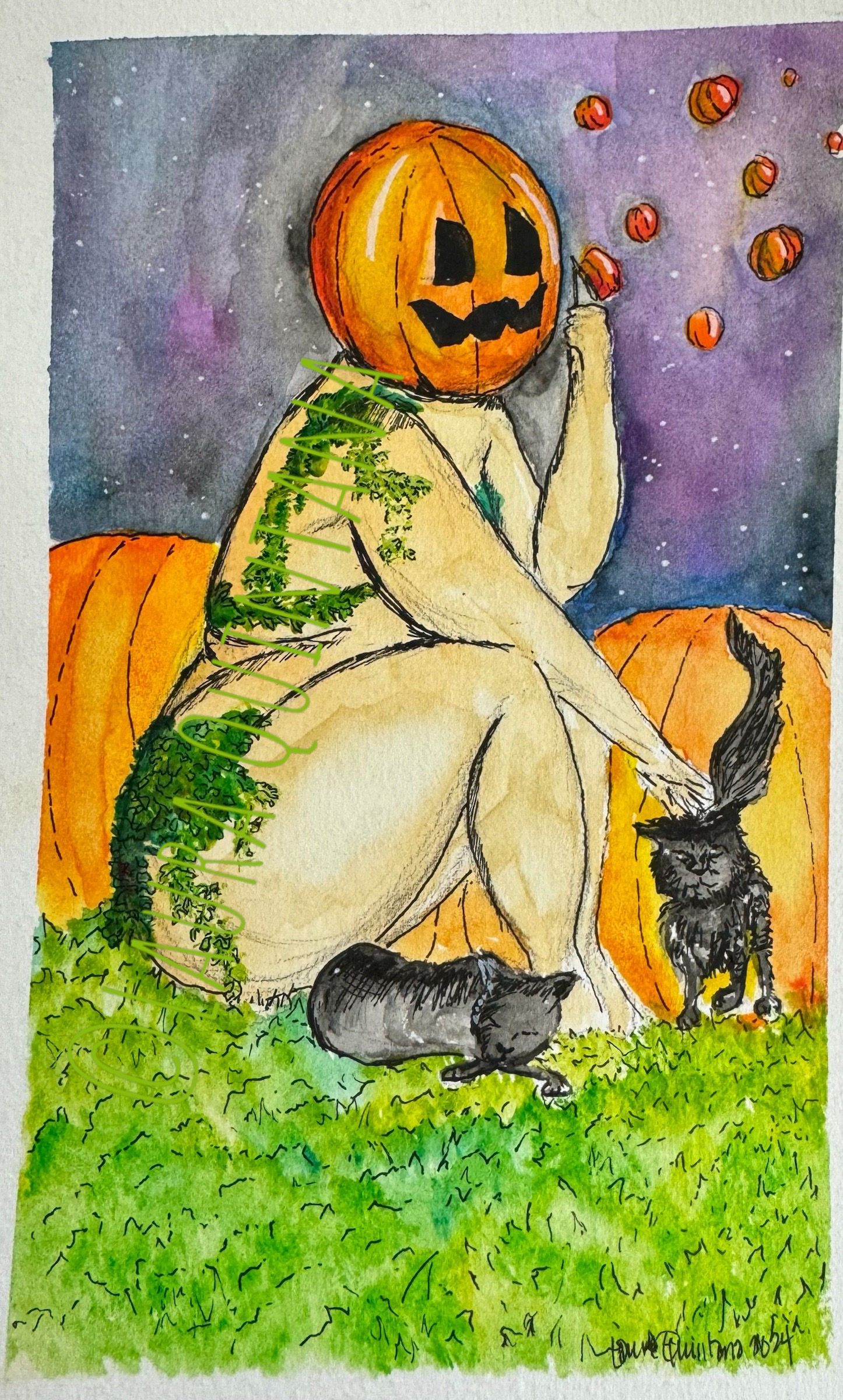 Pumpkin Pin-Ups:  “Bubble Girl”