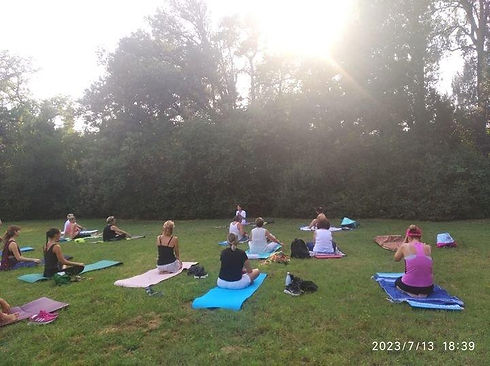 Gruppo di Yoga all'aperto