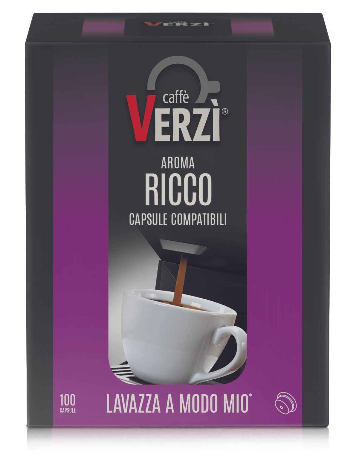 Caffè Verzì 100 RICCO capsules compatible with A MODO MIO [€0.17/capsule]