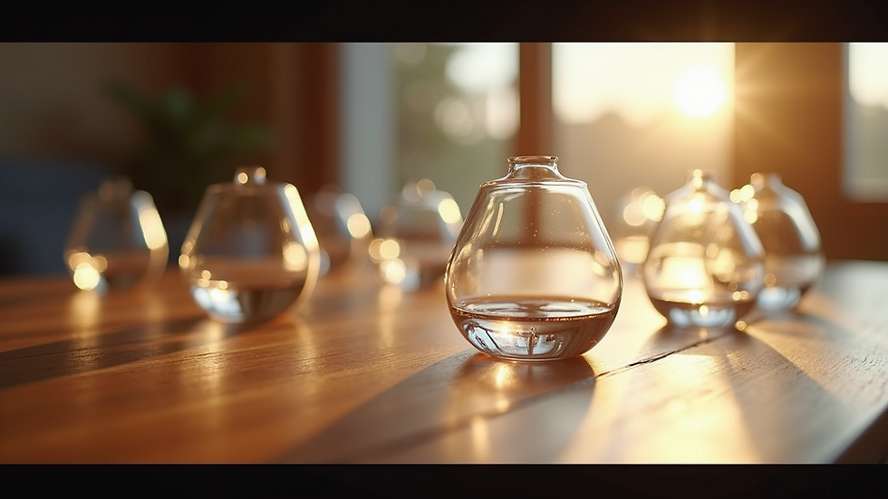 Close-up view of glass cups used in cupping therapy on a wooden table