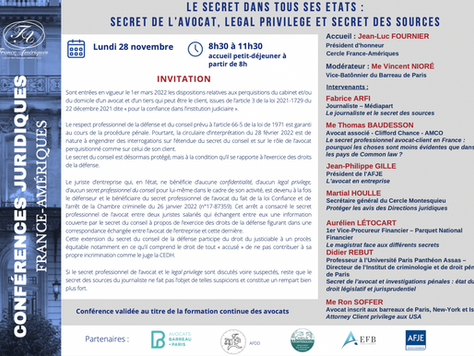 Intervention sur le thème : "Le secret dans tous ses états", France-Amériques