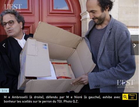 Restitution des objets saisis chez Maître Etienne Ambroselli