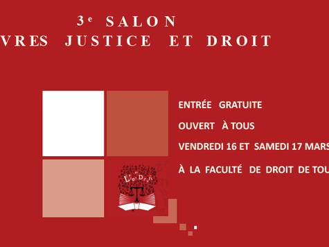 Participation au 3ème salon "Livres Justice et Droit", 16 et 17 mars 2018