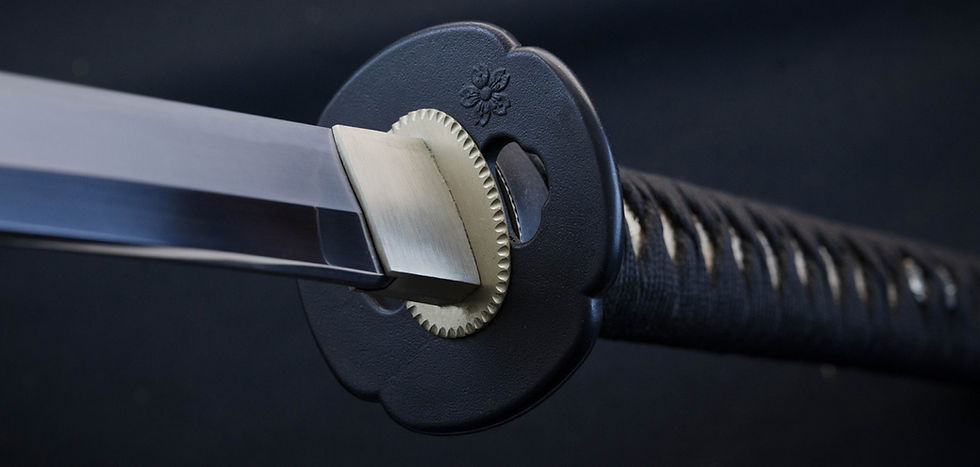 Thumbnail: sd35110 Hana Japanese Samurai Katana Sword T10 Carbon Steel  Live Blade Tsuba