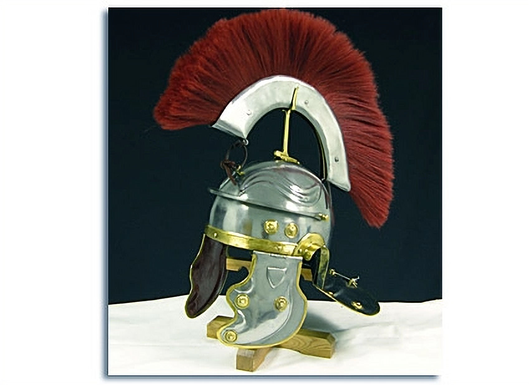Imperial Roman Gallic Style Centurion Helmet 1.8mm Steel Construction Red Crest