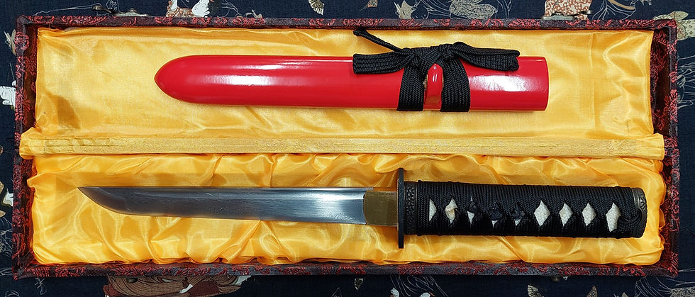 Damascus Steel Oni Tanto Japanese Samurai Knife Folded Steel In Case