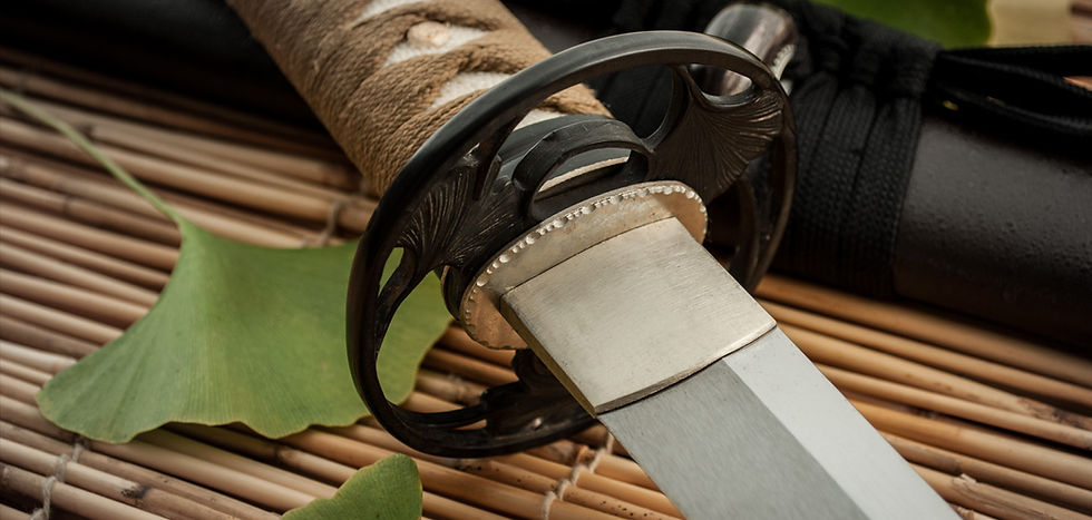 Thumbnail: Autumn Leaf Japanese Samurai Katana Sword Carbon Steel Live Blade Habaki