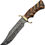 Thumbnail: Damascus Folded Herring Bone Grip Bowie Knife with Leather Sheath