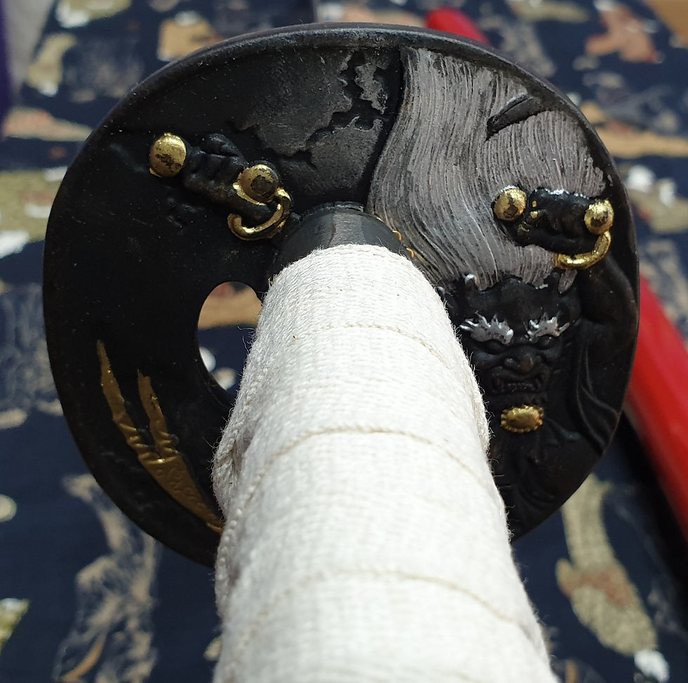Thumbnail: Oni Katana Japanese Sword, Hand Forged Carbon Steel Blade