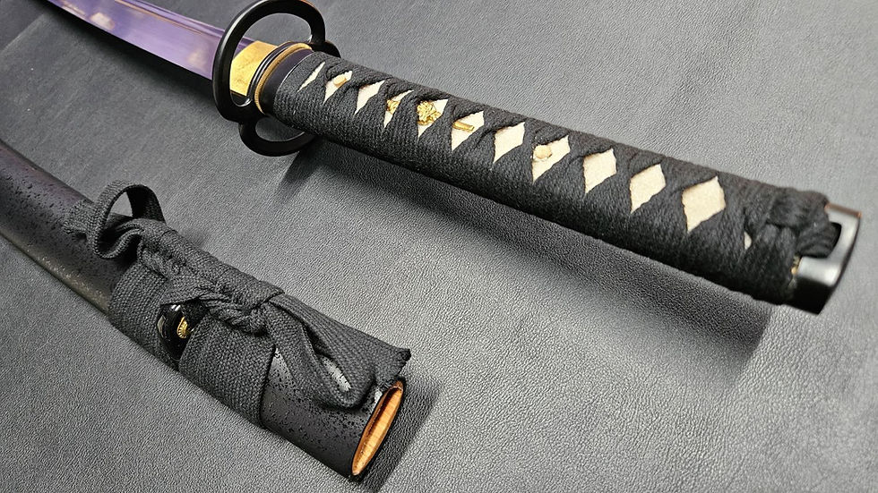 Thumbnail: Musashi Wakizashi Japanese Samurai Short Sword 1050 Clay Tempered Live Blade