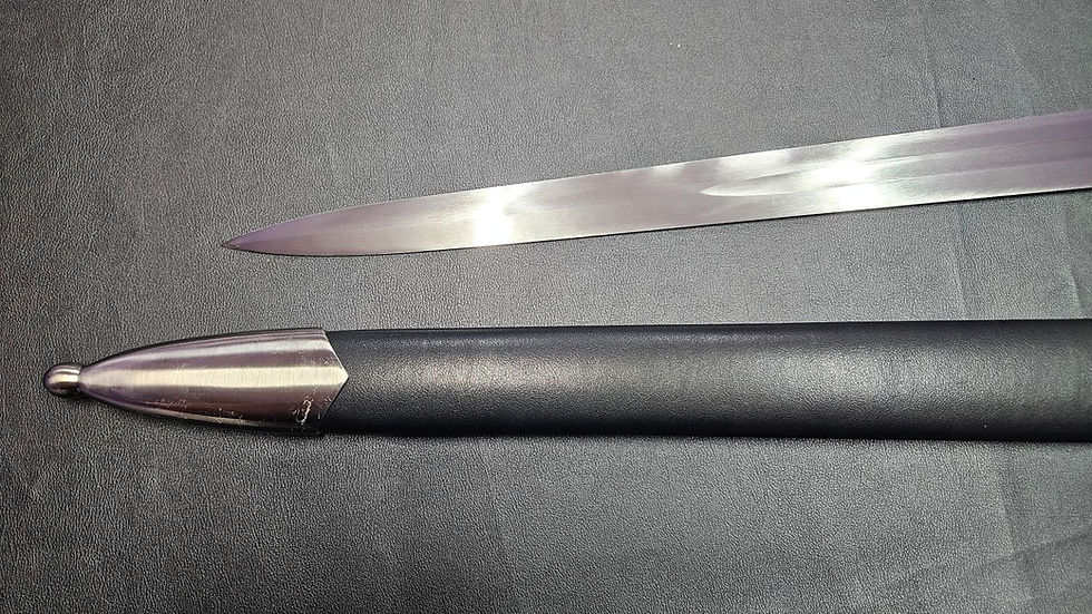 Thumbnail: Medieval Templar Hand and Half Bastard Sword Through Tempered Live Blade