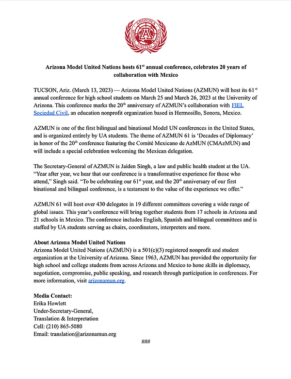 Screenshot of Press Release, click to open PDF