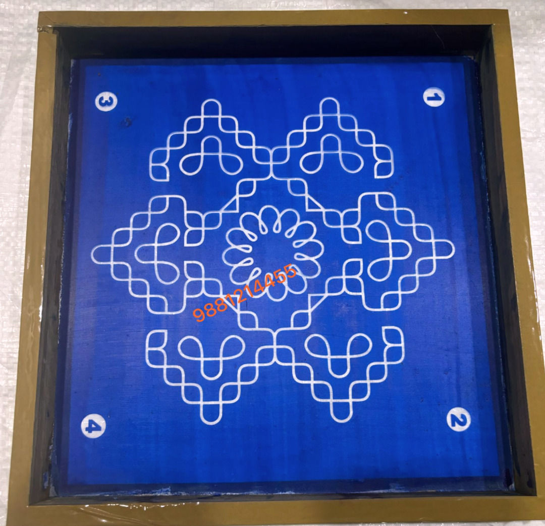 wooden Rangoli stencil of 9 by 9 inch