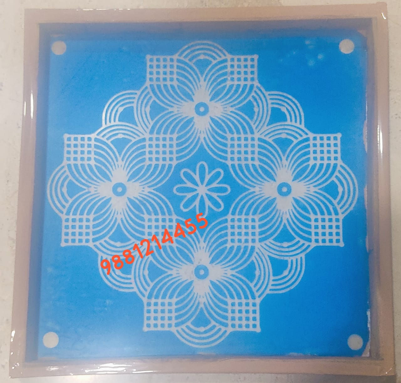 New 4 flower  kolam of 12/12 inch 