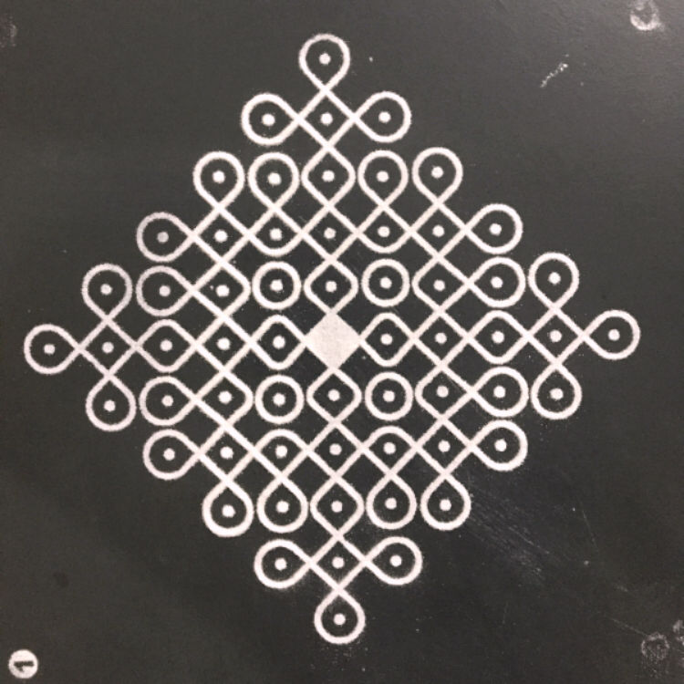 wooden rangoli/kolam stencil 9 by 9 inch