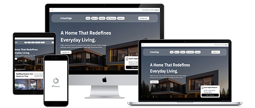 Website design on multiple devices, showing "A Home That Redefines Everyday Living" content.