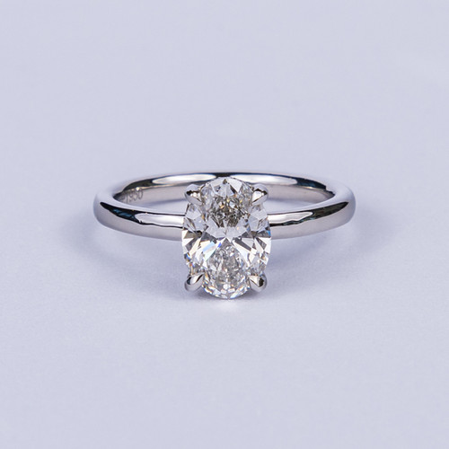 Platinum Oval Diamond Under Halo Ring Diamonds of Deal
