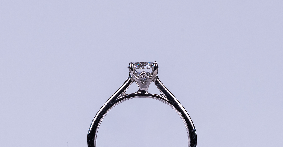 Thumbnail: 9k White Gold 0.76ct Round Secret Diamond Ring