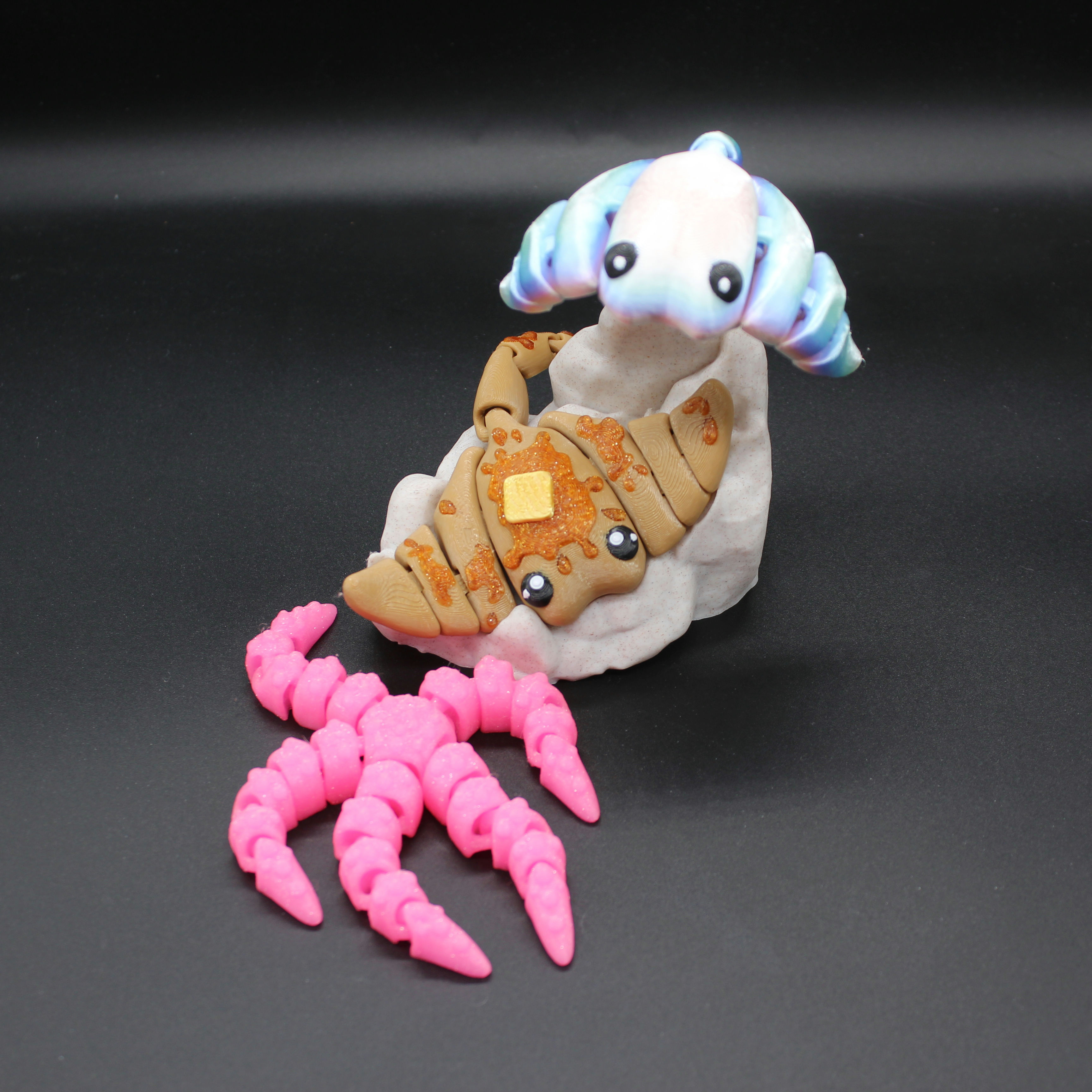 Small Flexi Stingray, Starfish and Optional Rock Stand Fidget Toy