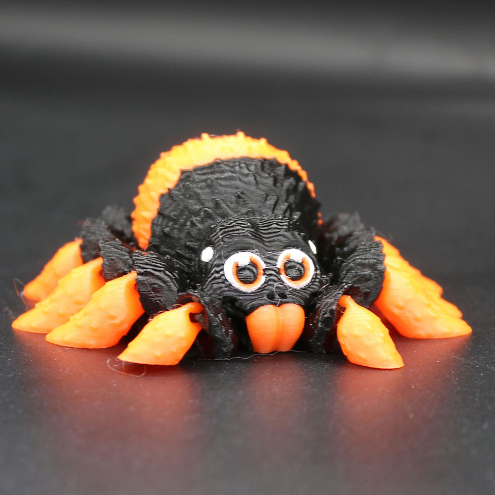 Thumbnail: Pink or Orange and black articulated fidget tarantula spider toy