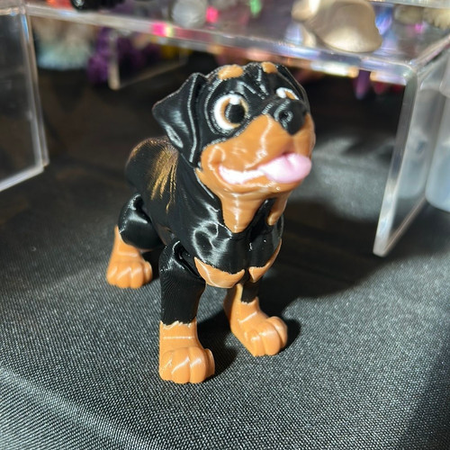 Slim Build Rottweiler Flexi Rottweiler Dog Articulated fidget toy | Beastie Builds 3D