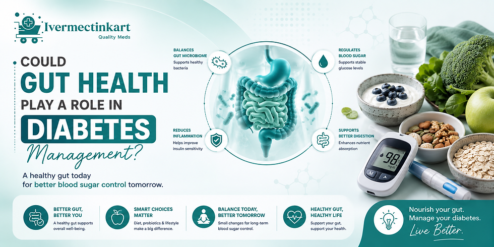 Could gut health play a role in diabetes management? Healthy digestive system illustration by Ivermectinkart