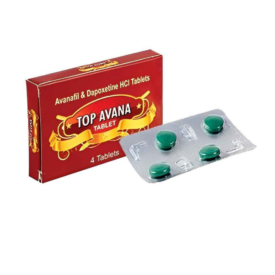 Top Avana (Avanafil/Dapoxetine) is a dual-action oral tablet designed to treat erectile dysfunction and premature ejaculation